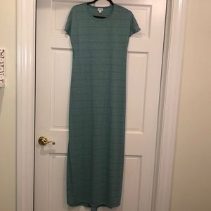 Medium LuLaRoe Maria Maxi Dress Heather Green